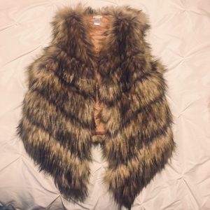 Faux Fur Western Vest Size L